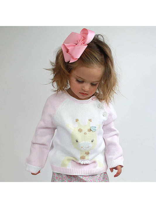 PA Girls Gisele the Giraffe Face Knit Sweater