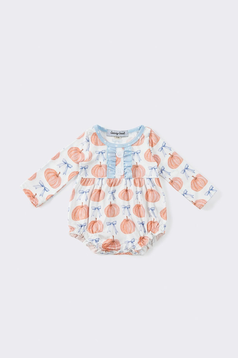 Sassy Soul Pumpkin Bow Ruffle Bubble
