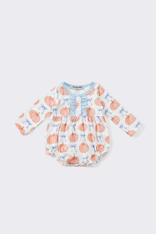 Sassy Soul Pumpkin Bow Ruffle Bubble