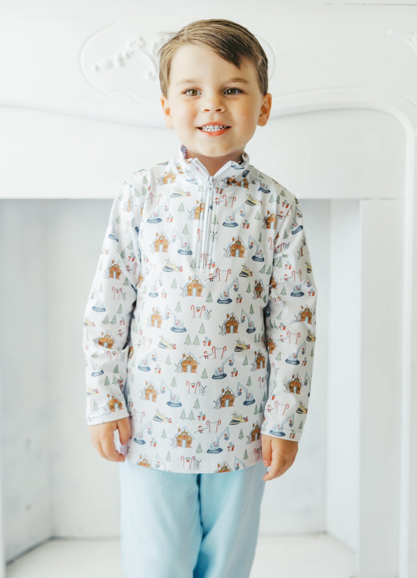 JB Boys Constructing Christmas 1/4 Zip Pullover