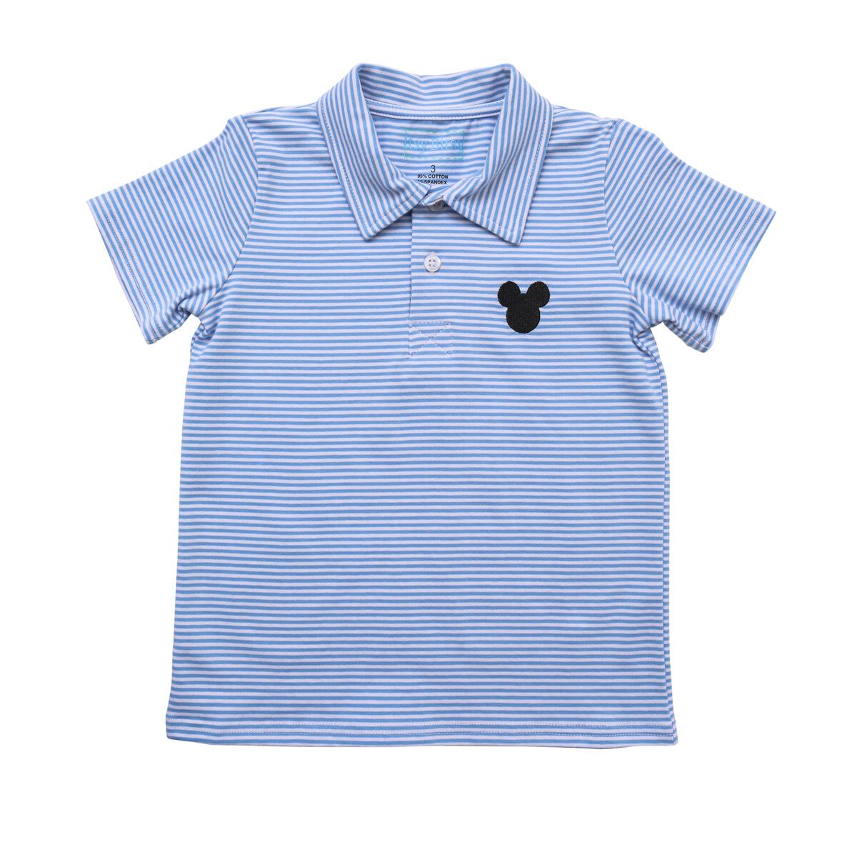Itsy Bitsy Boys Blue Stripe Mouse Polo SS