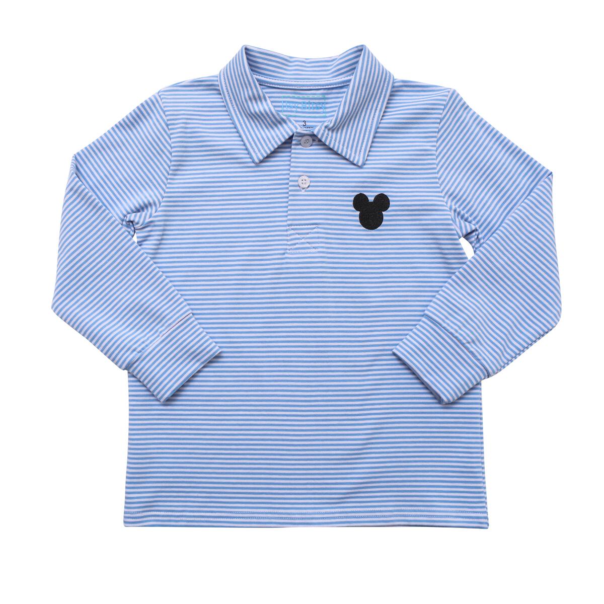 Itsy Bitsy Boys LS Blue Mouse Polo