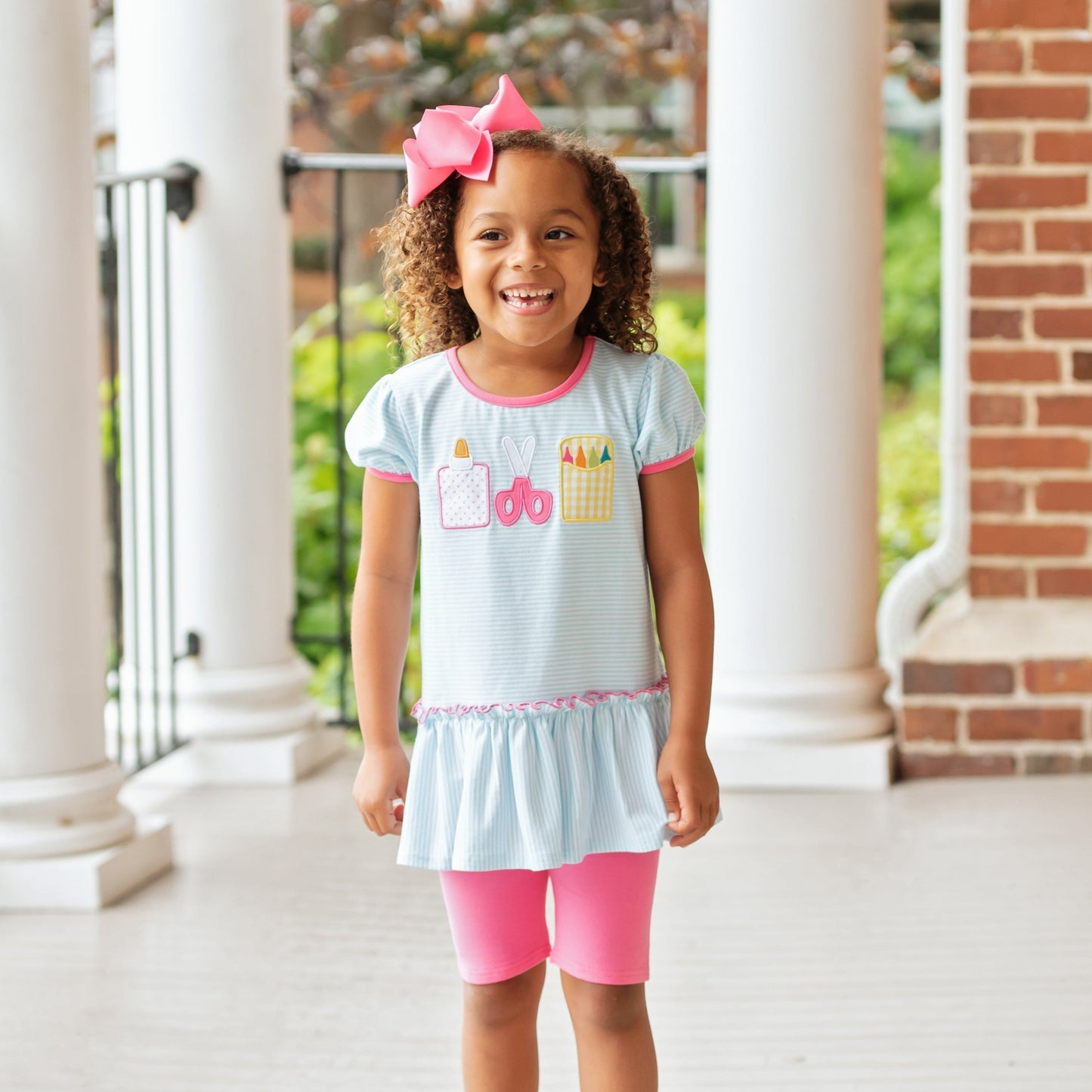 JB School Supplies Ruffle Short Set
