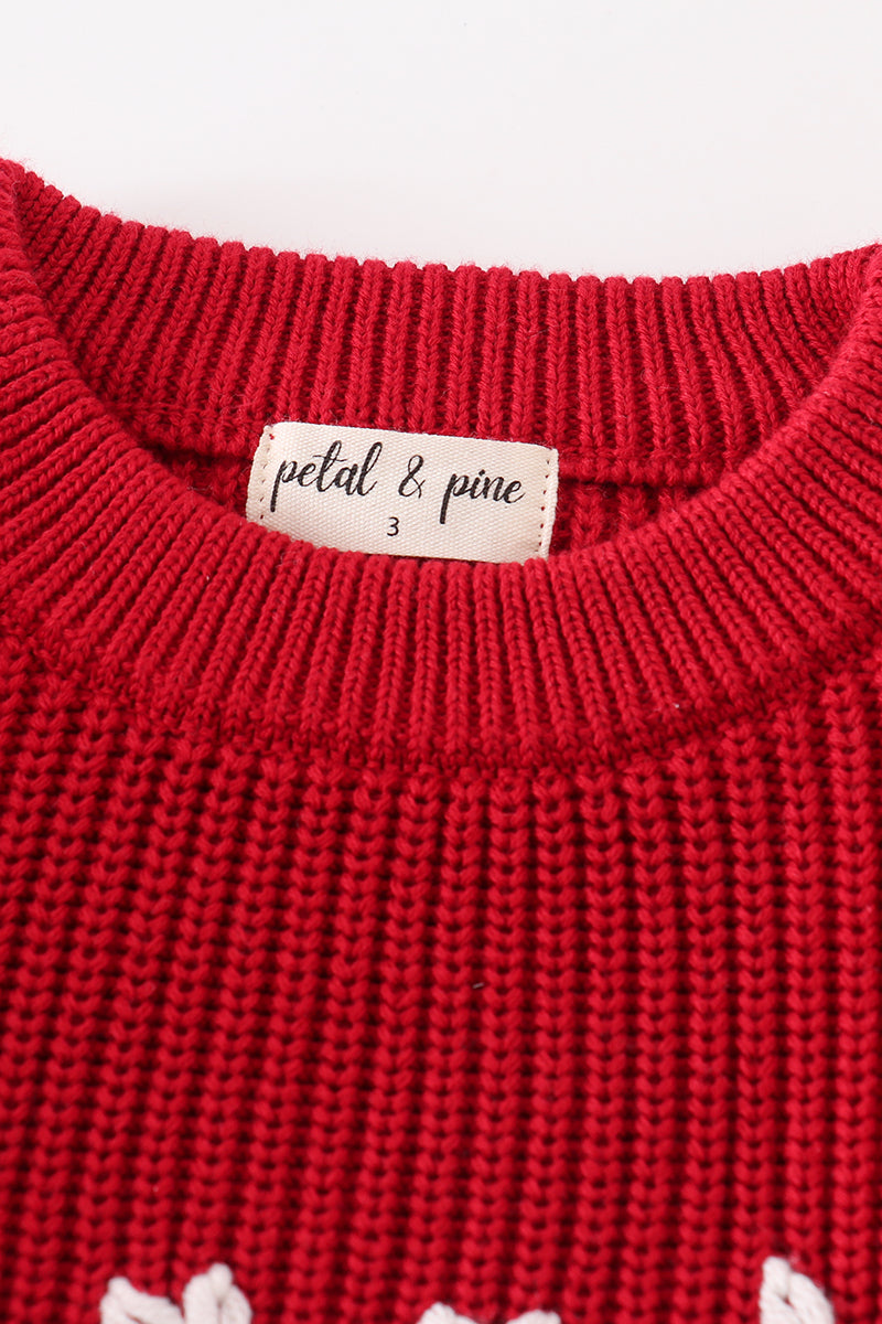 Abby & Evie Unisex hand-embroidery joy pullover sweater