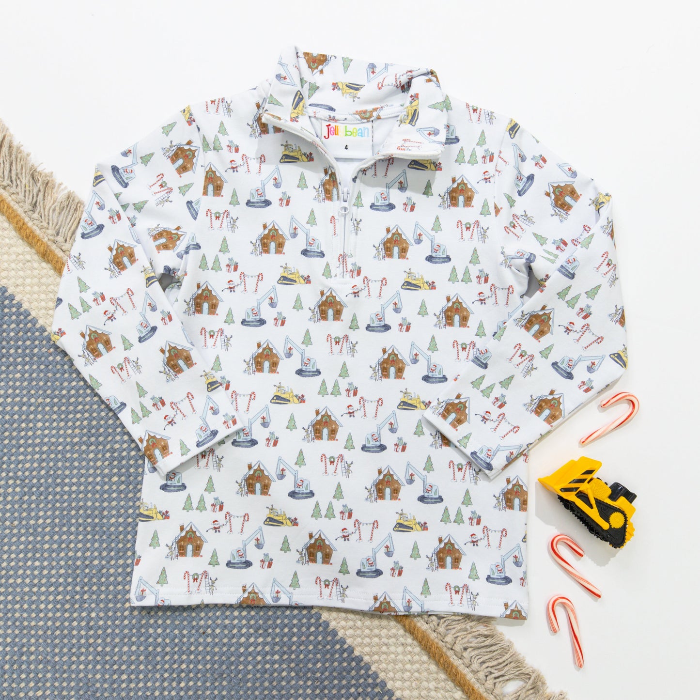 JB Boys Constructing Christmas 1/4 Zip Pullover