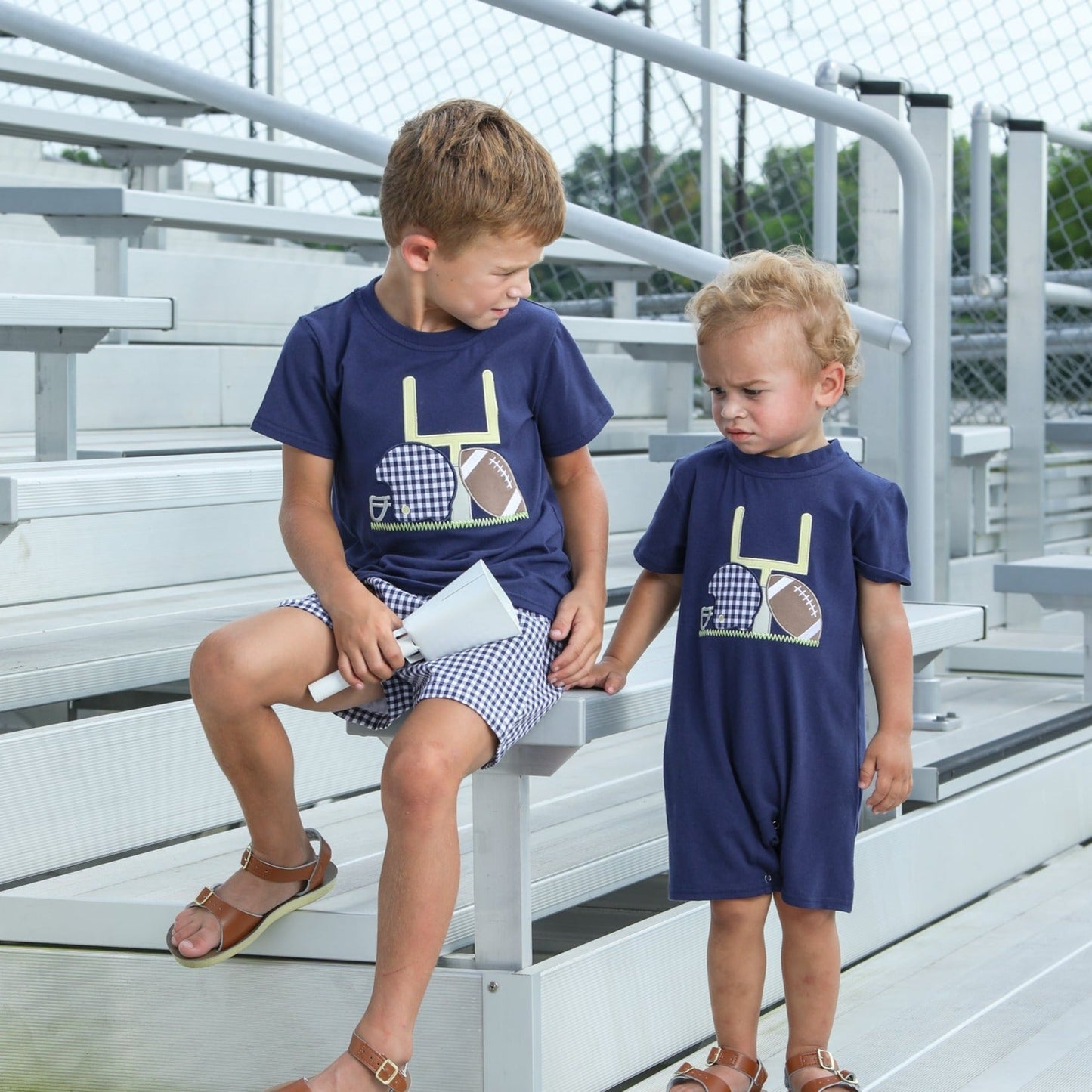 JB Boys Touch Down Tee- Navy