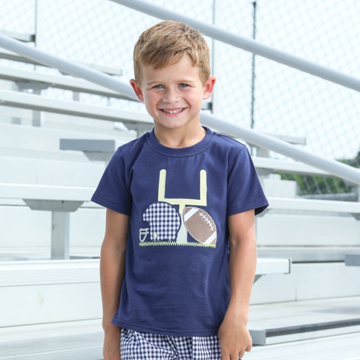 JB Boys Touch Down Tee- Navy