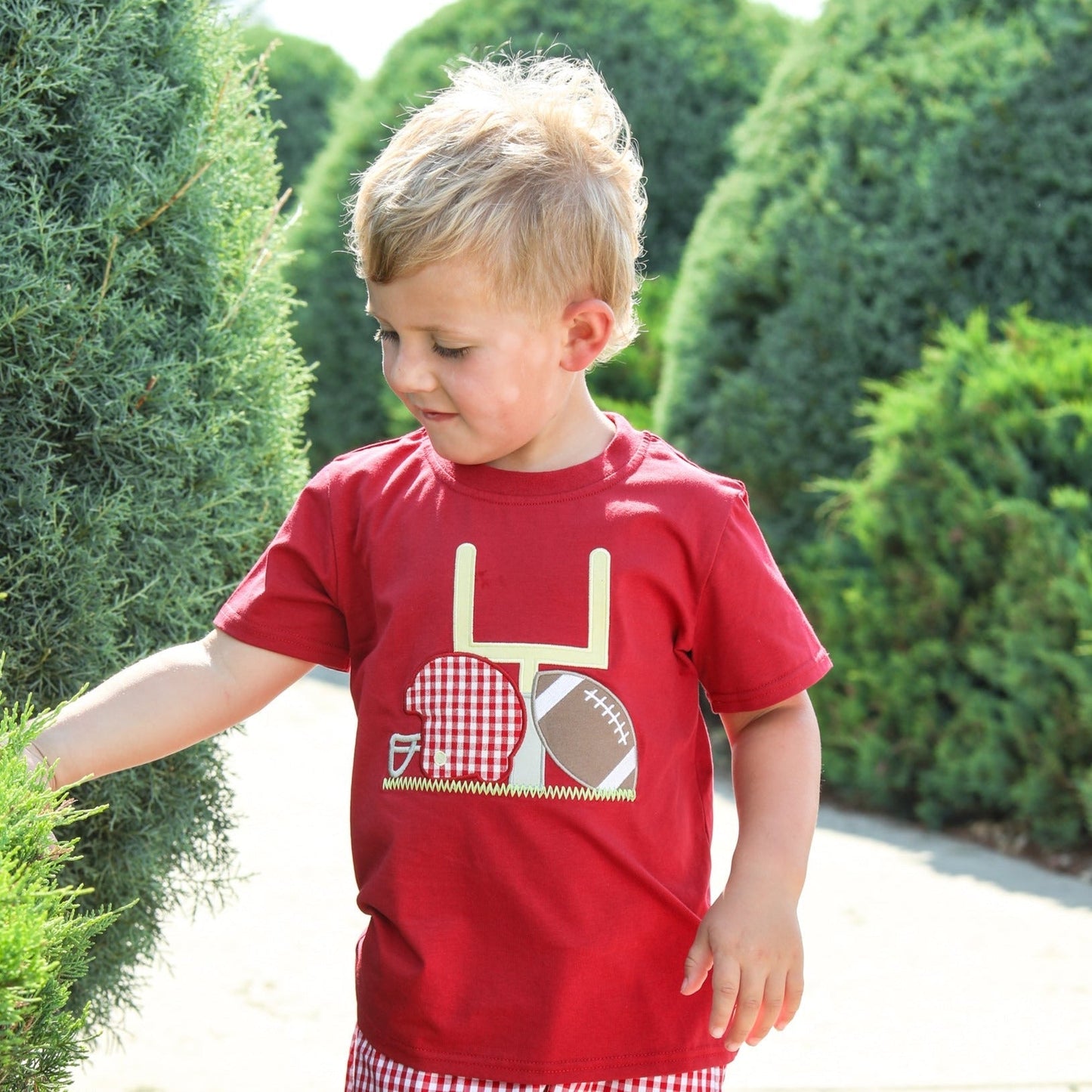 JB Boys Touch Down Tee- Crimson