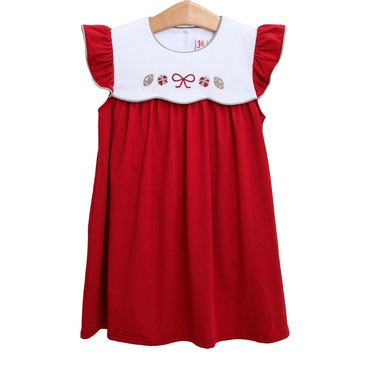 JB Girls Team Spirit Scallop Dress- Crimson