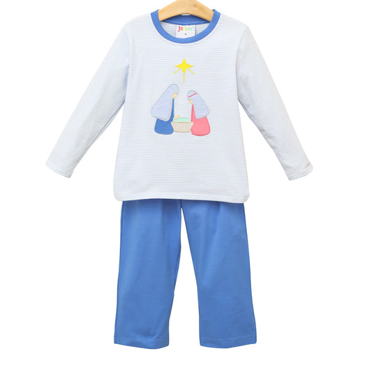 JB Boys Nativity Applique Pant Set