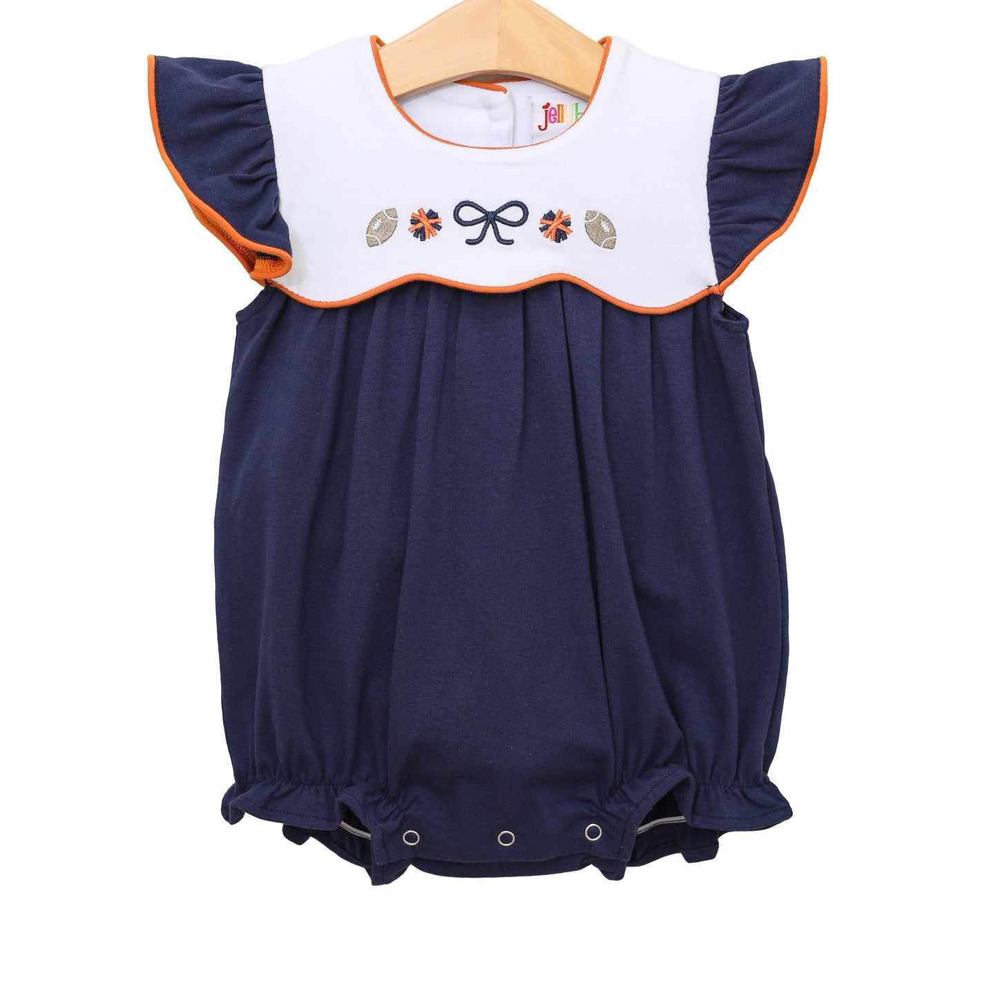 JB Girls Team Spirit Scallop Bubble- Navy/Orange