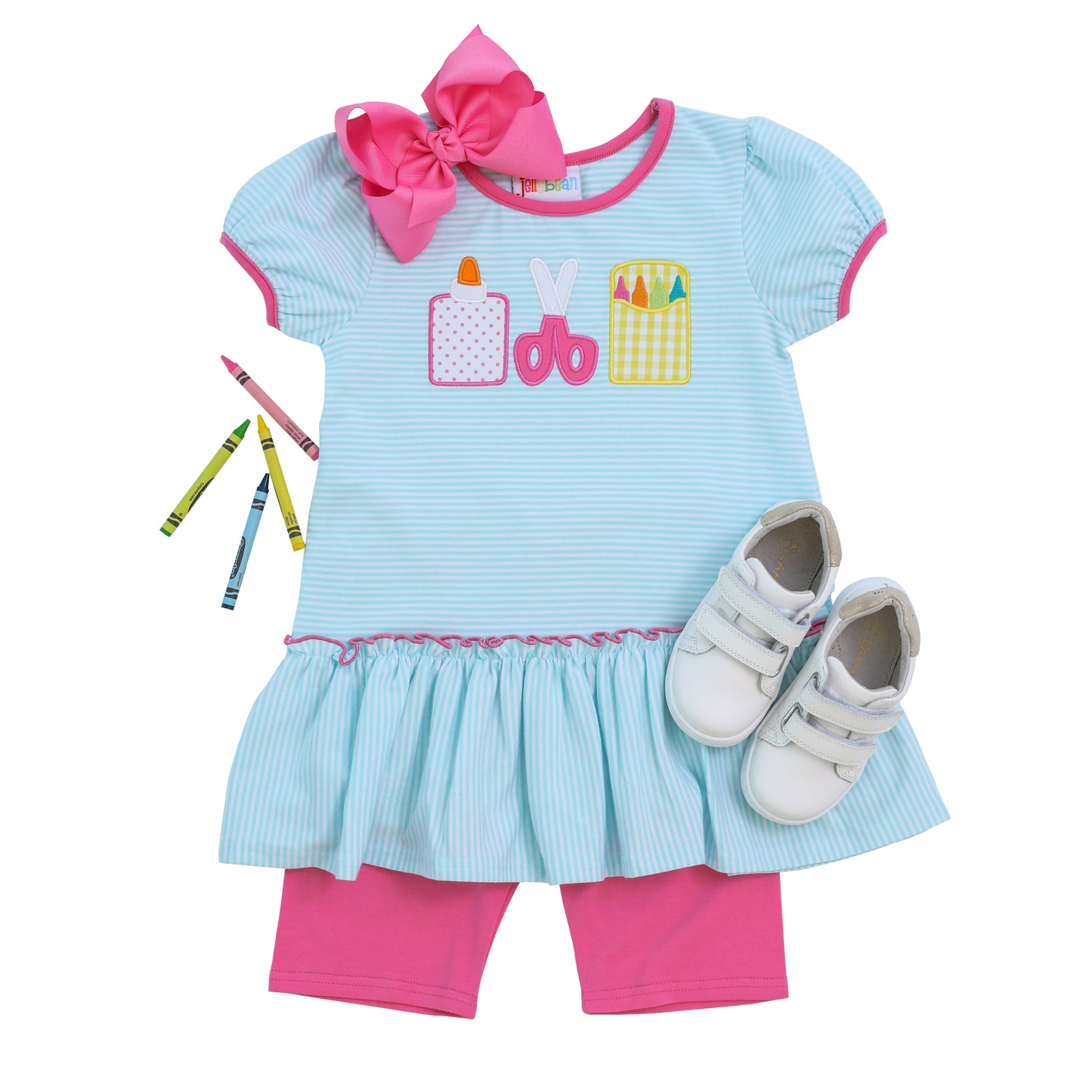 JB School Supplies Ruffle Short Set