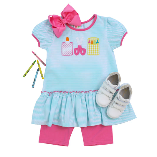 JB School Supplies Ruffle Short Set
