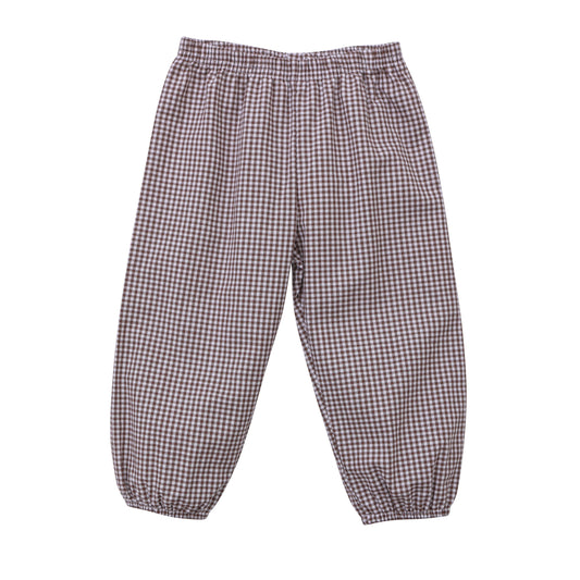 JB Boys Brown Gingham Bloomer Pants