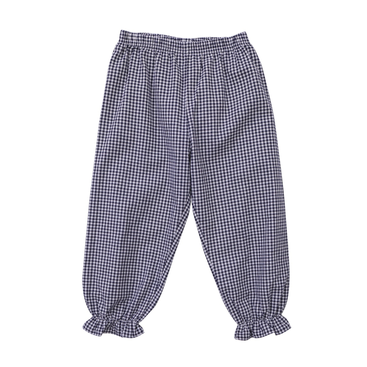 JB GIrls Ruffle Bloomer Pants- Navy Gingham