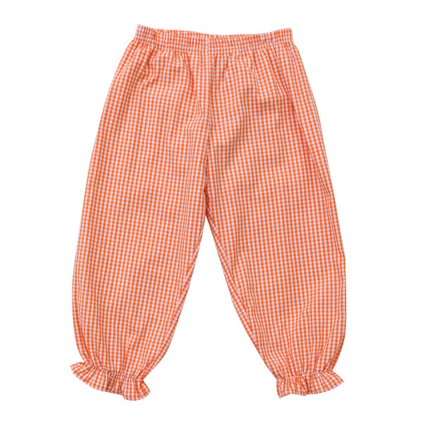 JB Girls Ruffled Bloomer Pants Orange Gingham