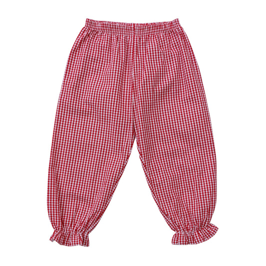 JB Girls Ruffle Bloomer Pants- Red Gingham