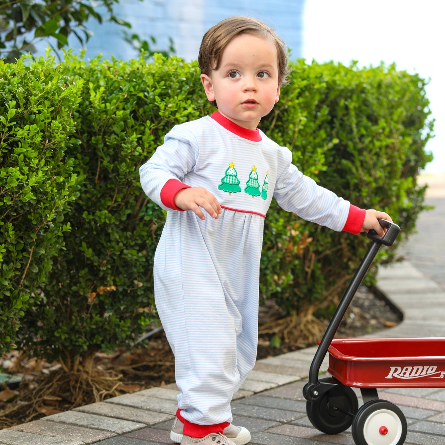 JB Boys Christmas Tree Trio Romper