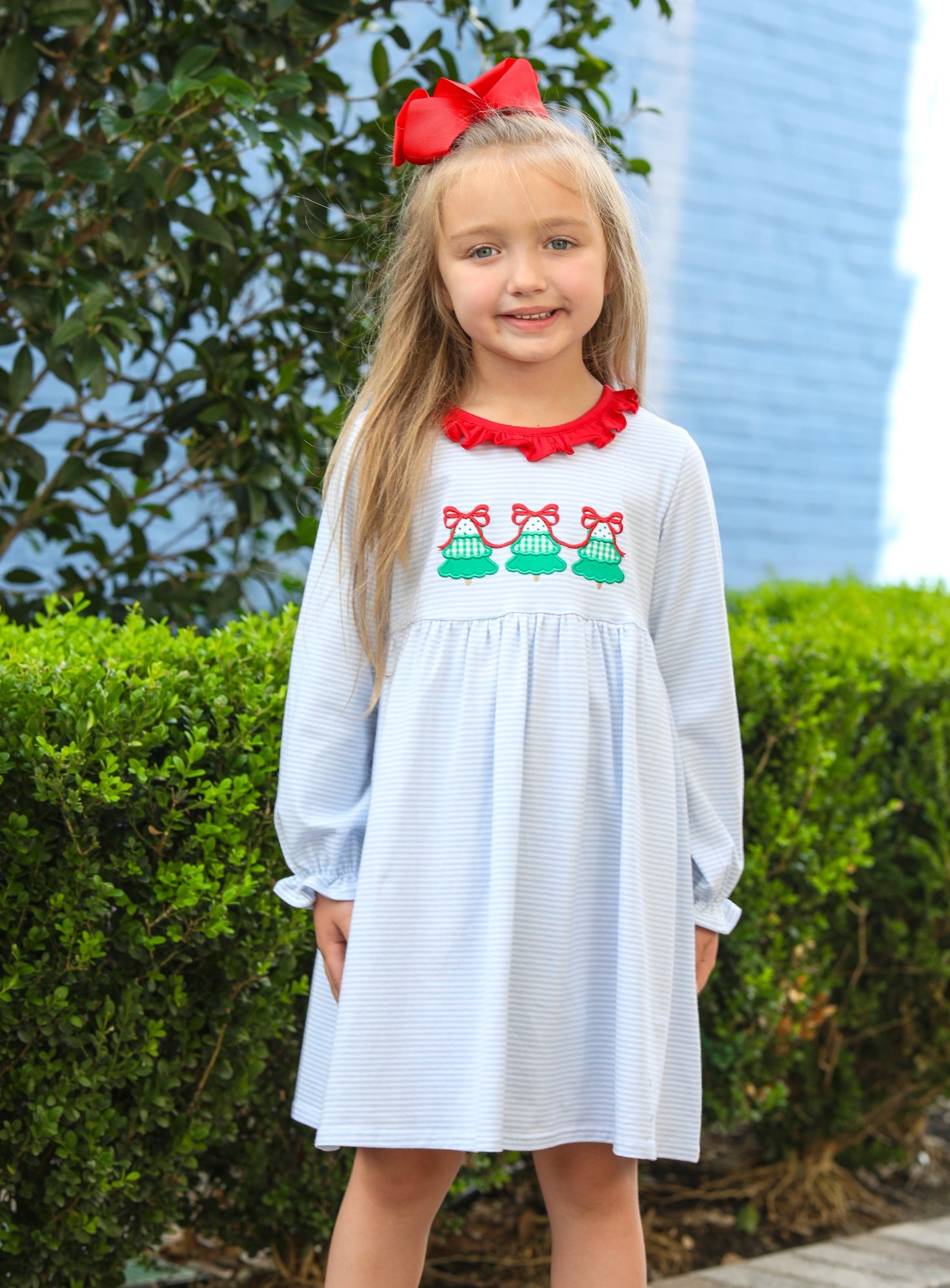 JB Girls Christmas Tree Trio Dress