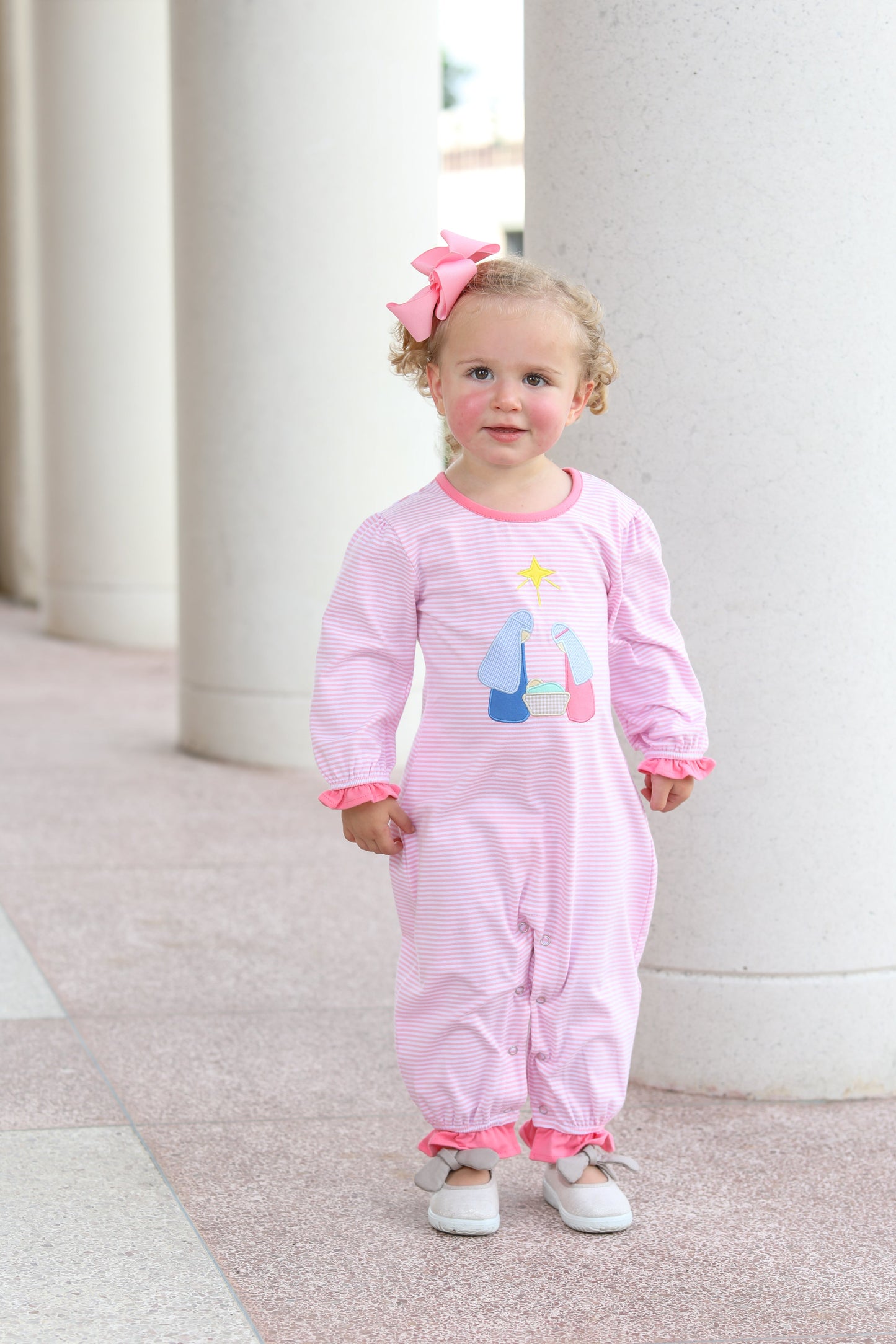 JB Girls Nativity Applique Romper