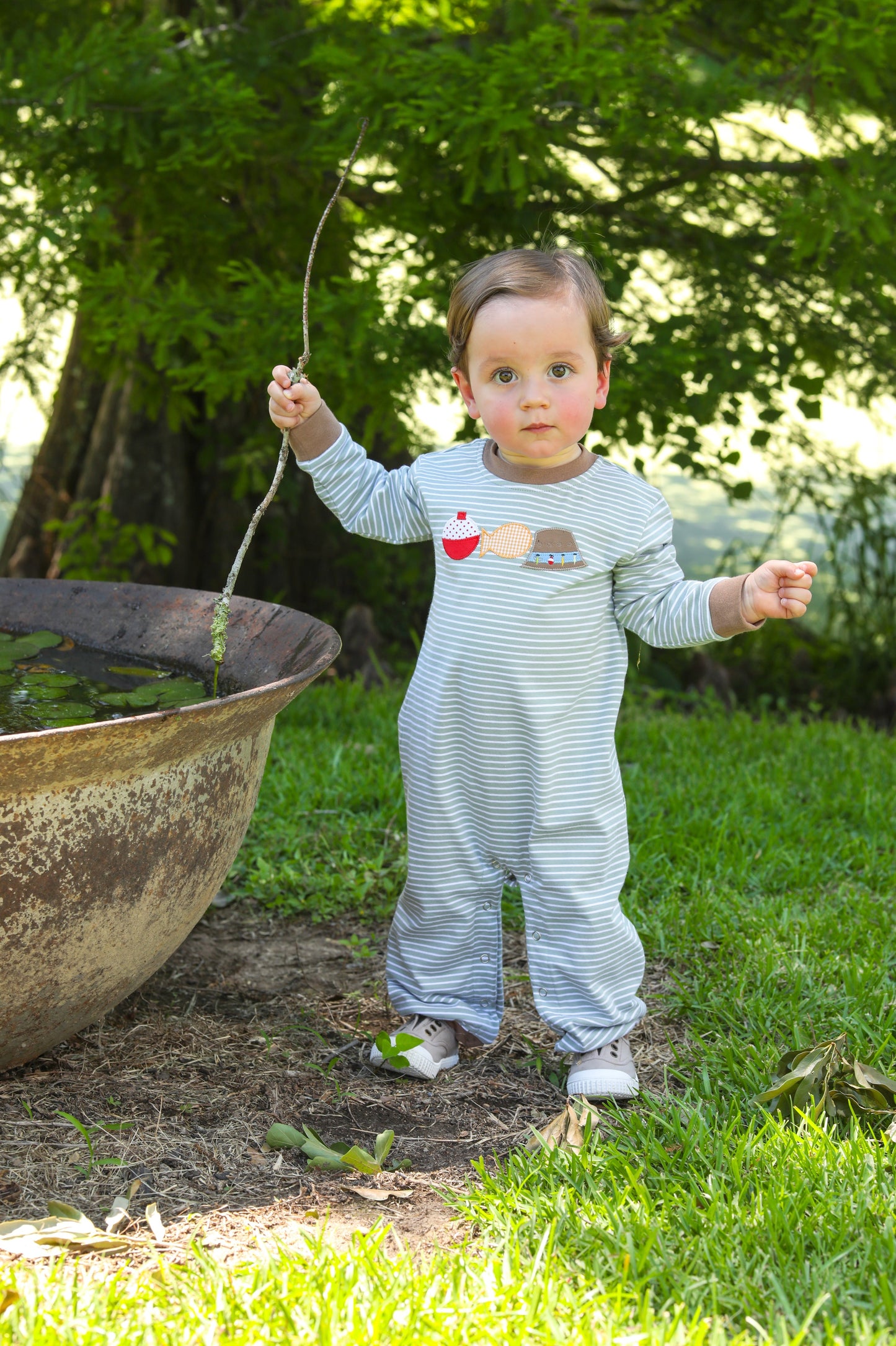 JB Boys Fishing Trio Romper