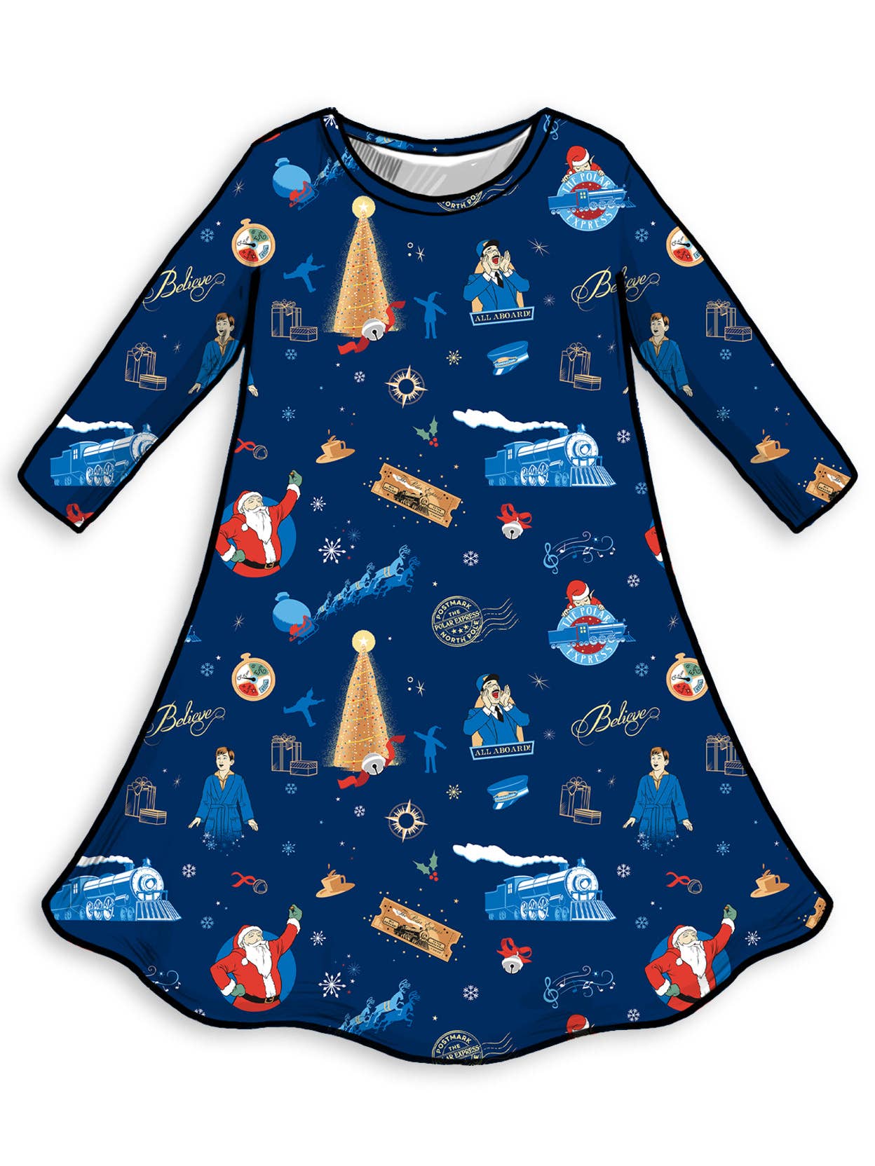Bellabu Bear Girls Polar Express Bamboo Dress